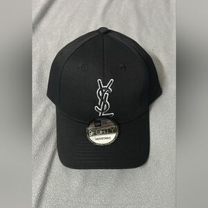 Black YSL Yves Saint Laurent Hat